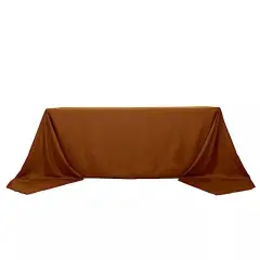 90x156-Inch Cinnamon Brown RECTANGULAR Polyester Tablecloths Reception Catering