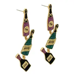 New Year's Eve Bottle Drop Festive Costume Earrings Jewelry for Women