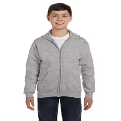 Hanes&reg; Youth Full-Zip Hooded Sweatshirt LIGHT STEEL