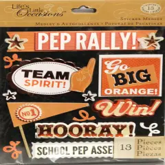 K & Company Life's Little Occasions Orange Pep Rally Dimensional Sticker Medley