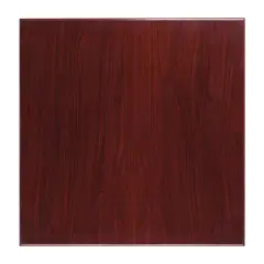 Emma and Oliver 36" Square High-Gloss Resin Table Top with 2" Thick Drop-Lip Mahogany