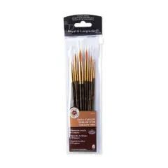 RSET-9167 | 6pc Golden Taklon Round Brush Set