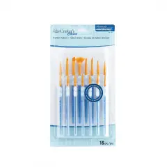 RCC 606 | Crafter's Choice&trade; 15pc Golden Taklon Variety Mini Brush Set