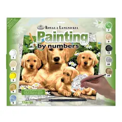 PJL12 | Painting by numbers&trade; 13pc 11.25" x 15.375" Golden Retriever Puppies Painting Project