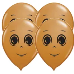 Masculine Face Mocha Brown 16 Inch Latex Balloons