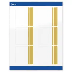 Avery Printable Square Labels, Gold Double-Dipped Edge, 3" x 3", Glossy White Square Labels, Permanent, Laser/Inkjet, 60ct, Great for Product Labels