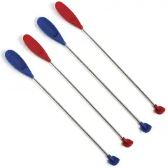 Norpro Jar Scraper Silicone Spatula (4-pack, Combo (Red & Blue))