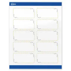Avery Printable Rectangle Labels, Gold Dots with Green Florals, 2" x 4", Glossy White Rectangle Labels, Permanent, Laser/Inkjet, 100ct, Great for Product Labels