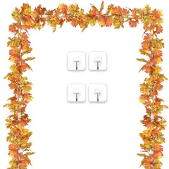 2 Pack Fall Garland Maple Leaf - Yellow