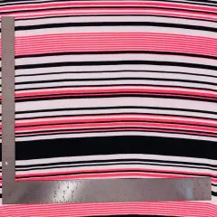 1 Yard Liverpool Knit Horizontal Multicolor Stripe Fabric for Apparel and Crafts &ndash; 58&ndash;60 Inches Wide Black/Neon Pink