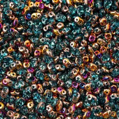 Matubo 2-Hole Czech Glass Sliperit Superduo Beads, 100g Aquamarine