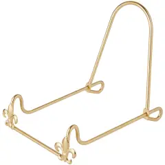 Bard's Adjustable Brass Metal Easel, Fleur de Lis, 5" H x 4" W x 5" D