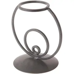 Bard's Dark Gray Wrought Iron Egg Stand/Holder, Circle Leg, 2.125" Diameter