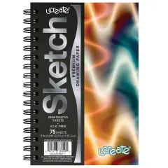 Neon Squiggles Poly Sketch Book 9x6