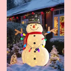 Christmas LED Snowman Decoration 200 Lights Weatherproof Durable 45 x 28 x 60 in