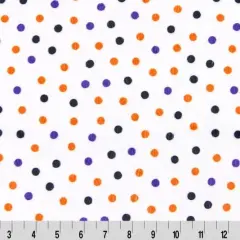 White Dot Digital Cuddle Halloween Fabric per yard