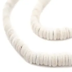 The Bead Chest White Disk Coconut Shell Beads (8mm)