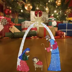 Stunning 54-Inch H Nativity Scene with 115 Cool White LED Christmas Lights