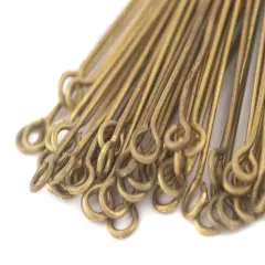 The Bead Chest Brass 21 Gauge 2.5 Inch Eye Pins (Approx 100 pieces)