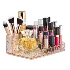 Sorbus 16 Slot Glitter Acrylic Makeup Organizer for Vanity and Bathroom