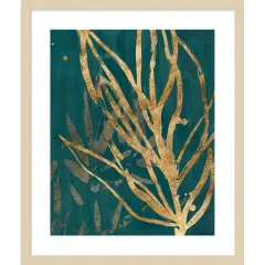 Burnished Jungle Leaves II by June Erica Vess Wood Framed Wall Art Print