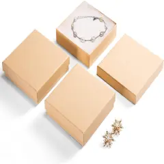 Jewelry Gift Boxes, 3.5x3.5x1 Inch 20 Pcs Matte Small Gift Box wtih Lids, Small Cardboard Jewelry Boxes with Cotton Filled and Lids
