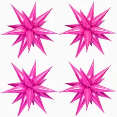 50 Pcs Hot Pink Foil Cone Star Balloons(26 Inch Hot Pink)