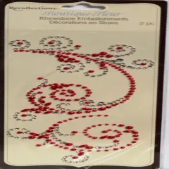 Recollections Boutique Fleur Red Rhinestone Embellishments-2 Pieces