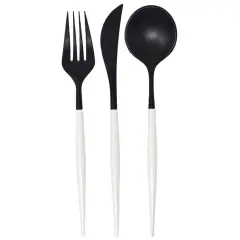 FANCY BLACK & WHITE CUTLERY