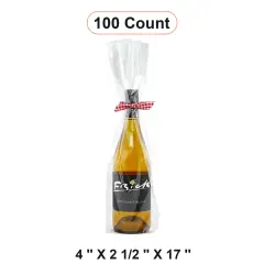 Clear Wine Tote 4'' x 2 1/2'' x 17'' Transparent Design