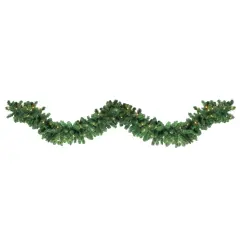 Northlight Pre-Lit Olympia Pine Artificial Christmas Garland - 9' x 14" - Warm White LED Lights Green