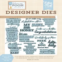 Echo Park Designer Medium Die Set-Winnie Baby Phrases