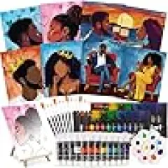 Acrylic Couples Painting Kit Wood Easel