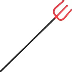 4E&rsquo;s Novelty 44" Devil Pitchfork &ndash; Collapsible Red & Black Plastic Trident Costume Accessory for Adults & Kids, Lightweight Demon Prop for Halloween Devil Cosplay, Party Dress-Up & Themed Events
