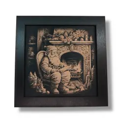 Framed Art - CUSTOM - Santa Fireplace