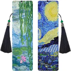 Diamond Painting Bookmark Kit Starry Night & Water Lily(2pack)