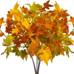 6Pcs Artificial Maple Leaves Branches