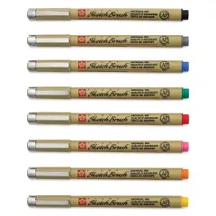 Sakura Pigma Sketch Brush Pens - Set of 8, Assorted Colors