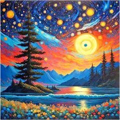 Night Sky Diamond Art Painting Kits for Adults 12x12 inch