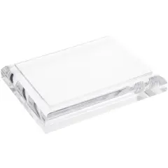 Plymor Clear Acrylic Rectangular Display Base with Ogee Edge, 4.5" W x 3.625" D x 0.75" H