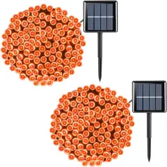 2 Pack Each 66ft Solar String Lights 200 LED Halloween Lights Outdoor Waterproof