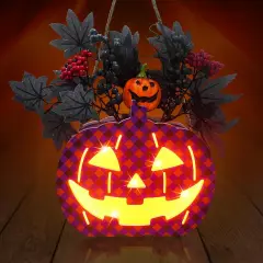 Lighted Halloween Pumpkin Sign