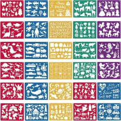 30 Pieces Drawing Stencils Set for Kids
