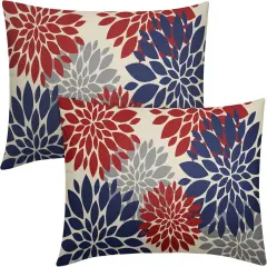 12X20 Inch Set of 2, Decorative Rectangle Throw Pillow Covers for 4th of July Decorations