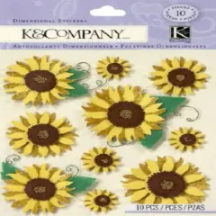 K & Company Sunflower Dimensional Stickers