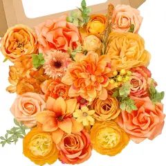 Artificial Bright Orange Silk Flowers