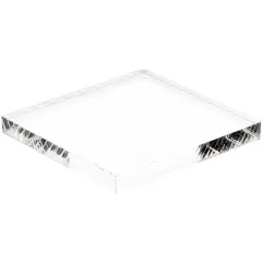 Plymor Clear Acrylic Square Standard-Edge Display Base, 2" W x 2" D x 0.25" H