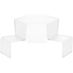 Plymor Frosted Acrylic 3-Step, 2-Sided Stair Display Riser