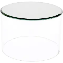 Plymor Clear Acrylic Cylinder Display Riser with Mirror Top, 2" H x 6" D