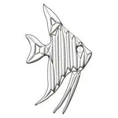 6-1/4" x 10-1/2" Exquisite Clear Glass Angel Fish Bevel Cluster EC301